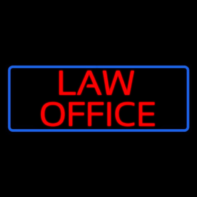 Red Law Office Blue Border Neonkyltti