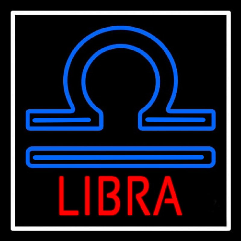 Red Libra Blue Zodiac White Border Neonkyltti