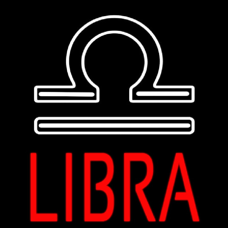 Red Libra Zodiac Neonkyltti