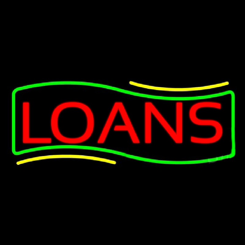 Red Loans Green Border Neonkyltti