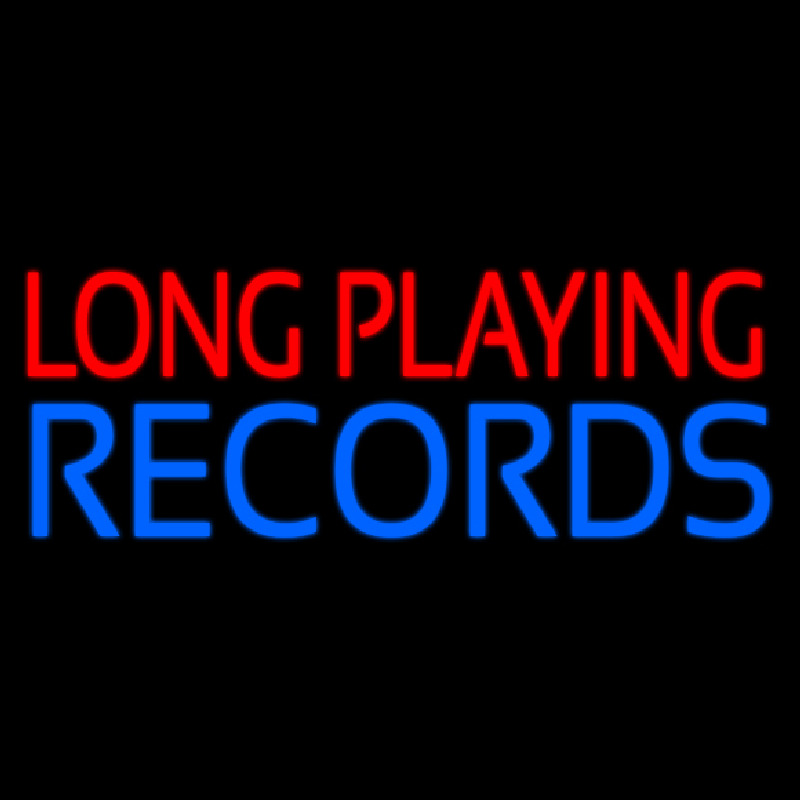 Red Long Playing Blue Records Block 1 Neonkyltti