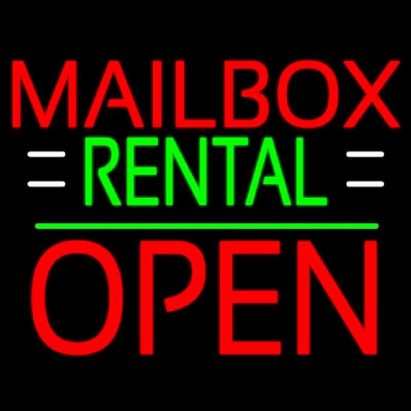 Red Mailbo  Rental With White Line Open 1 Neonkyltti