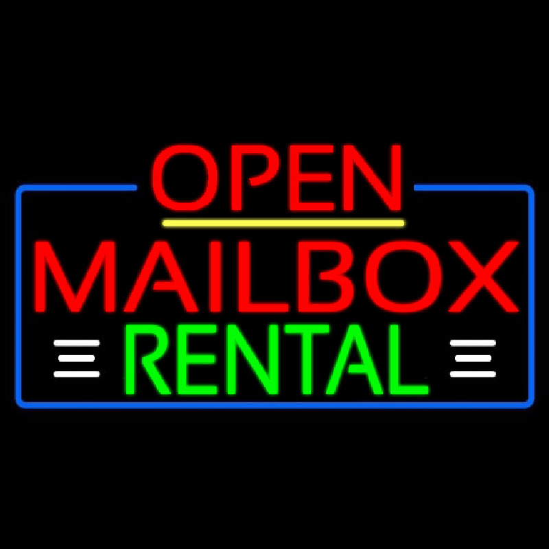 Red Mailbo  Rental With White Line Open 4 Neonkyltti