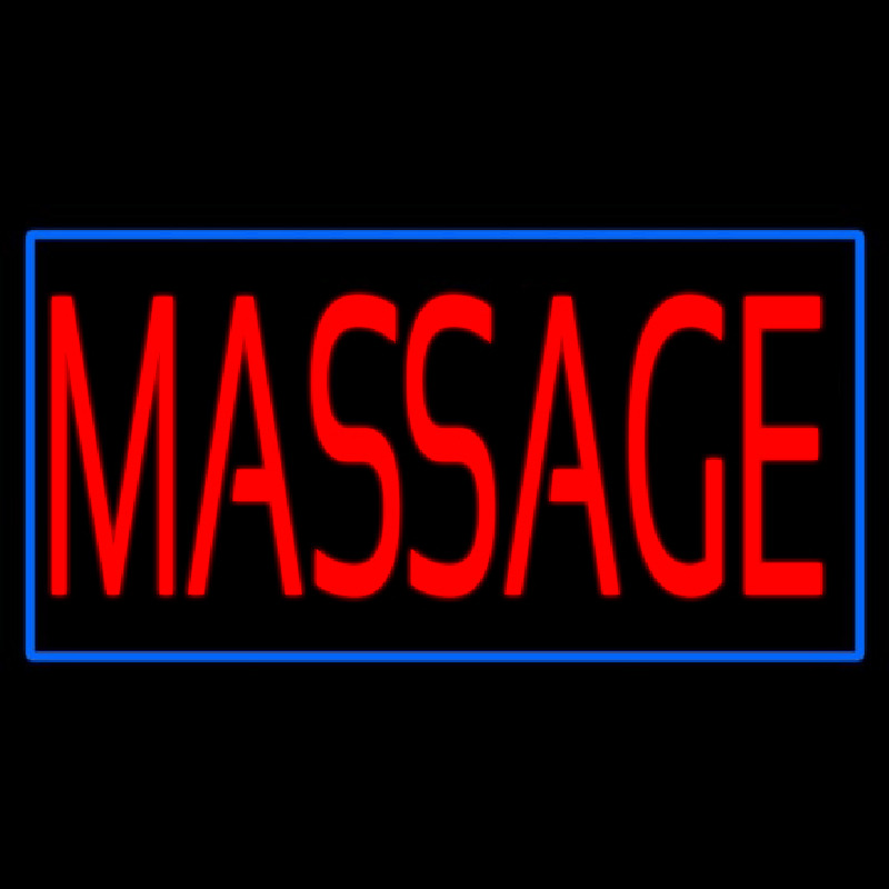 Red Massage Blue Border Neonkyltti