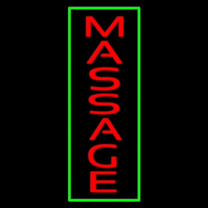 Red Massage Green Border Neonkyltti