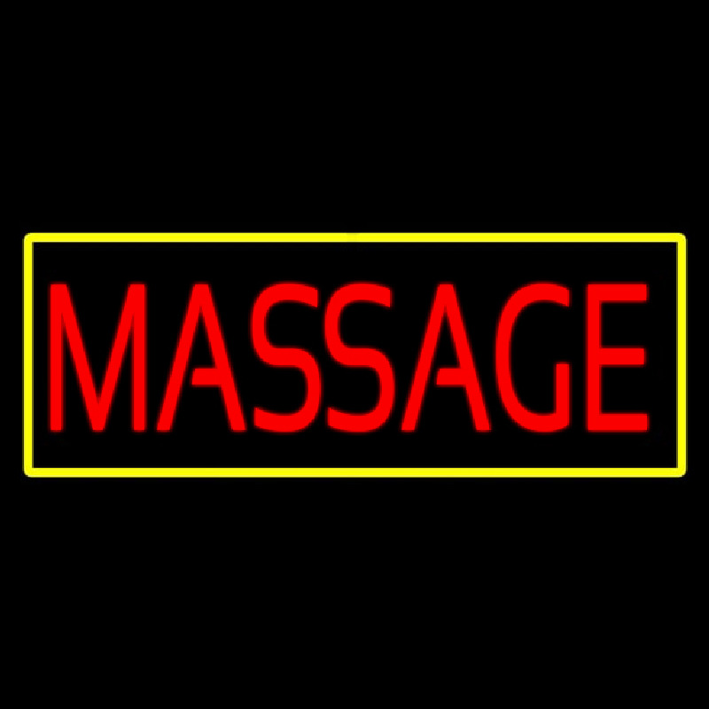 Red Massage Yellow Border Neonkyltti