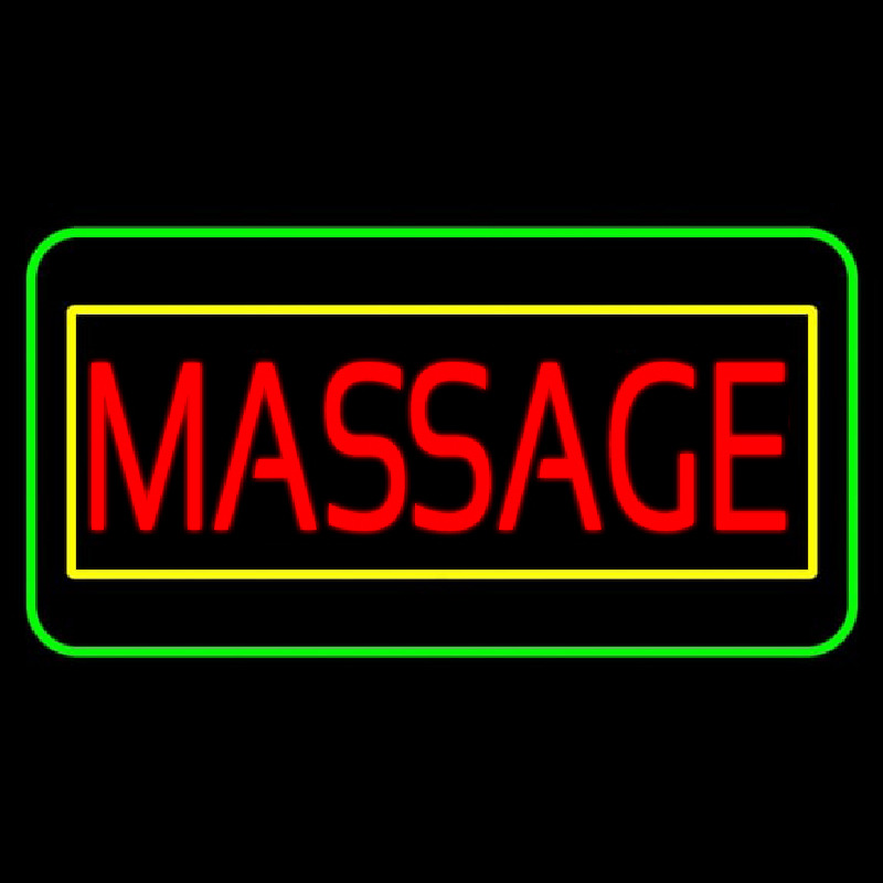 Red Massage Yellow Green Border Neonkyltti