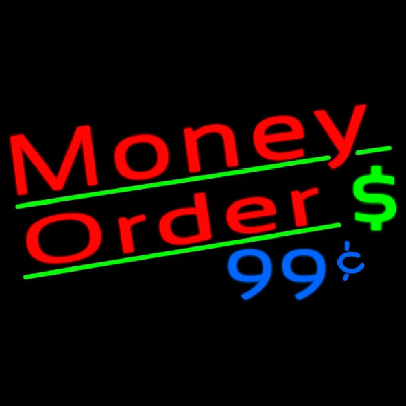 Red Money Order Dollar Logo Neonkyltti