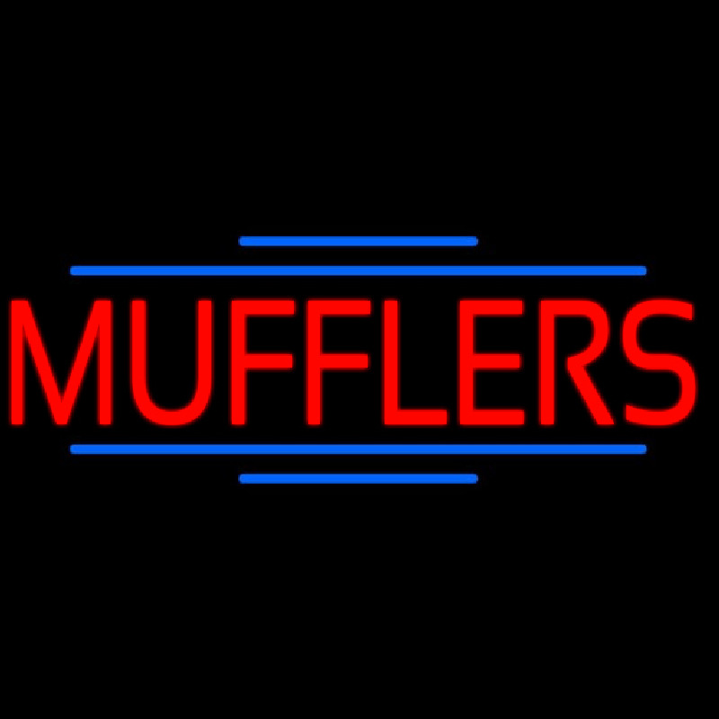 Red Mufflers Blue Double Lines Neonkyltti