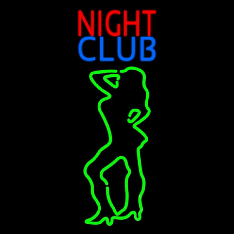 Red Night Club Girls Neonkyltti