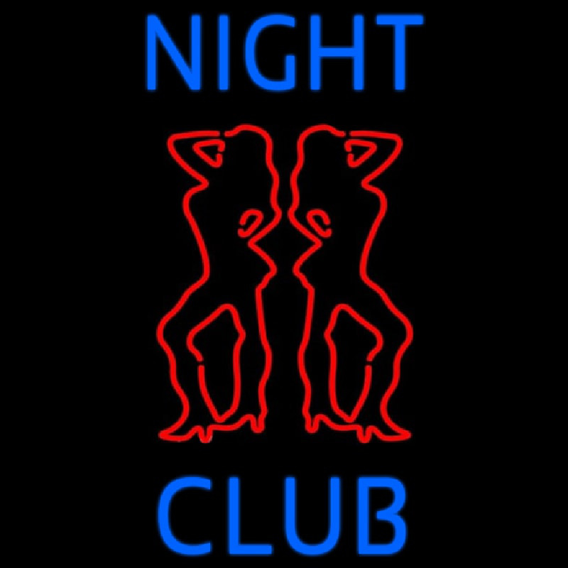 Red Night Club Girls Neonkyltti