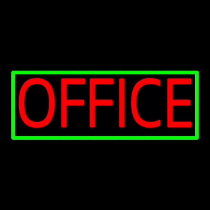 Red Office With Green Border Neonkyltti