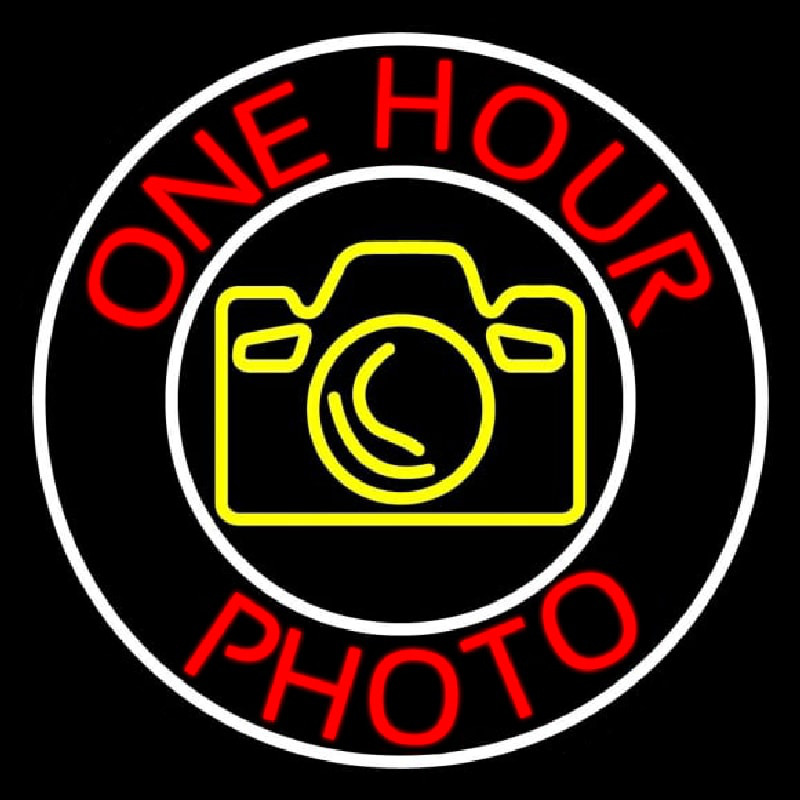 Red One Hour Photo Neonkyltti