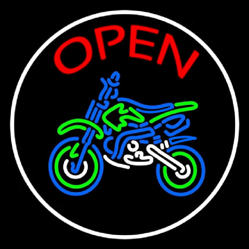 Red Open Bike Logo Neonkyltti