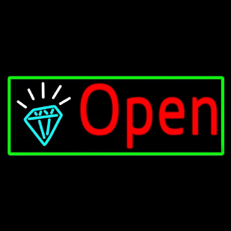 Red Open Diamond Neonkyltti