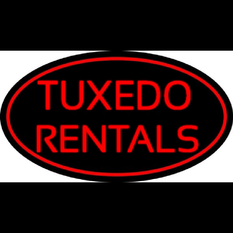 Red Oval Tu edo Rentals Neonkyltti