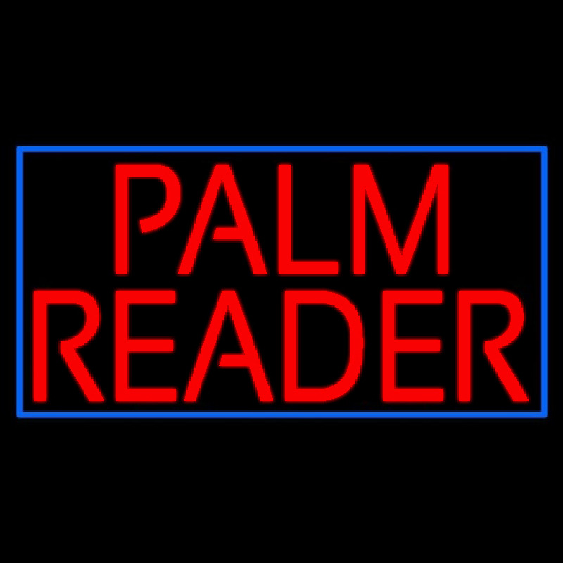 Red Palm Reader Block Blue Border Neonkyltti
