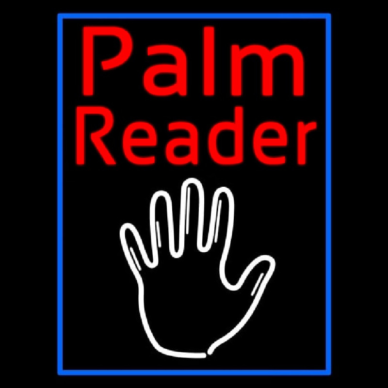 Red Palm Reader White Logo Neonkyltti