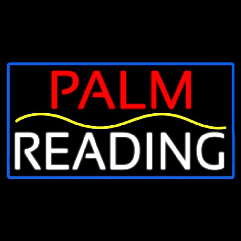 Red Palm Yellow Line White Reading Blue Border Neonkyltti
