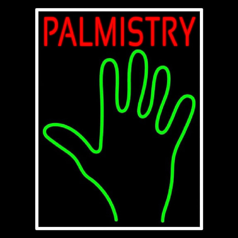 Red Palmistry White Border Neonkyltti
