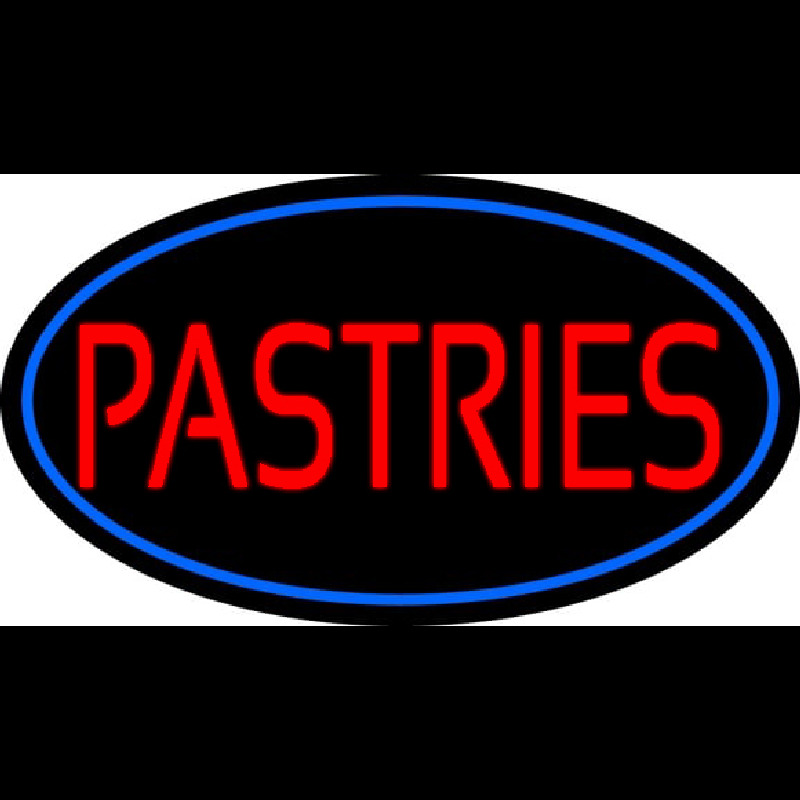 Red Pastries Blue Border Neonkyltti