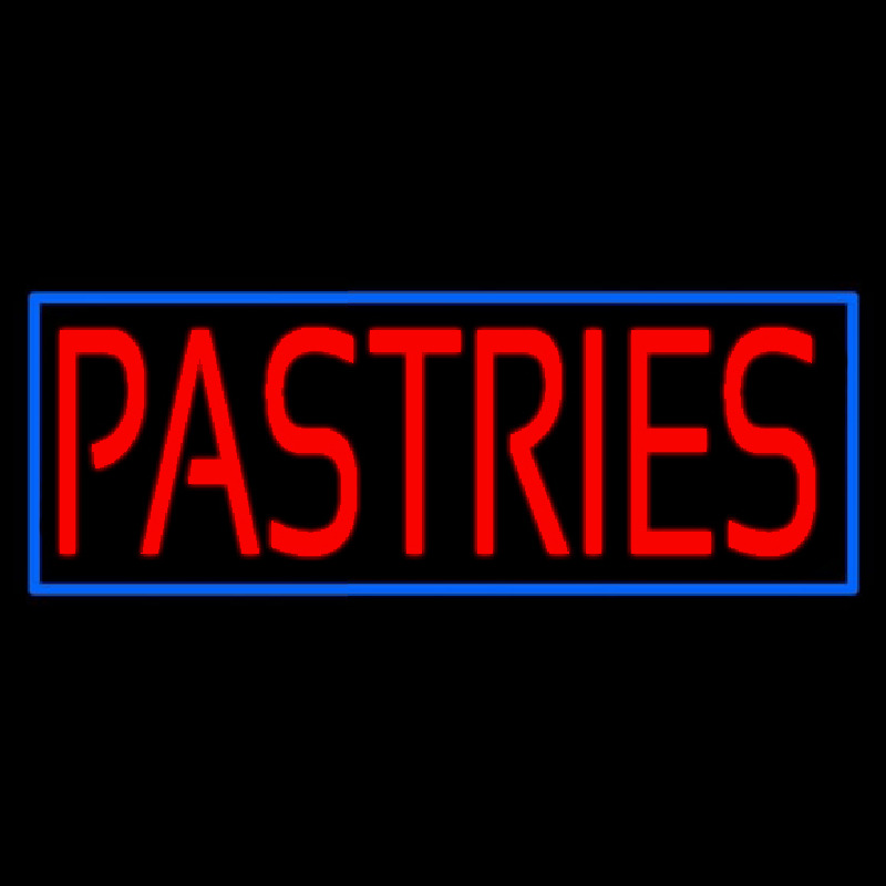 Red Pastries Blue Border Neonkyltti