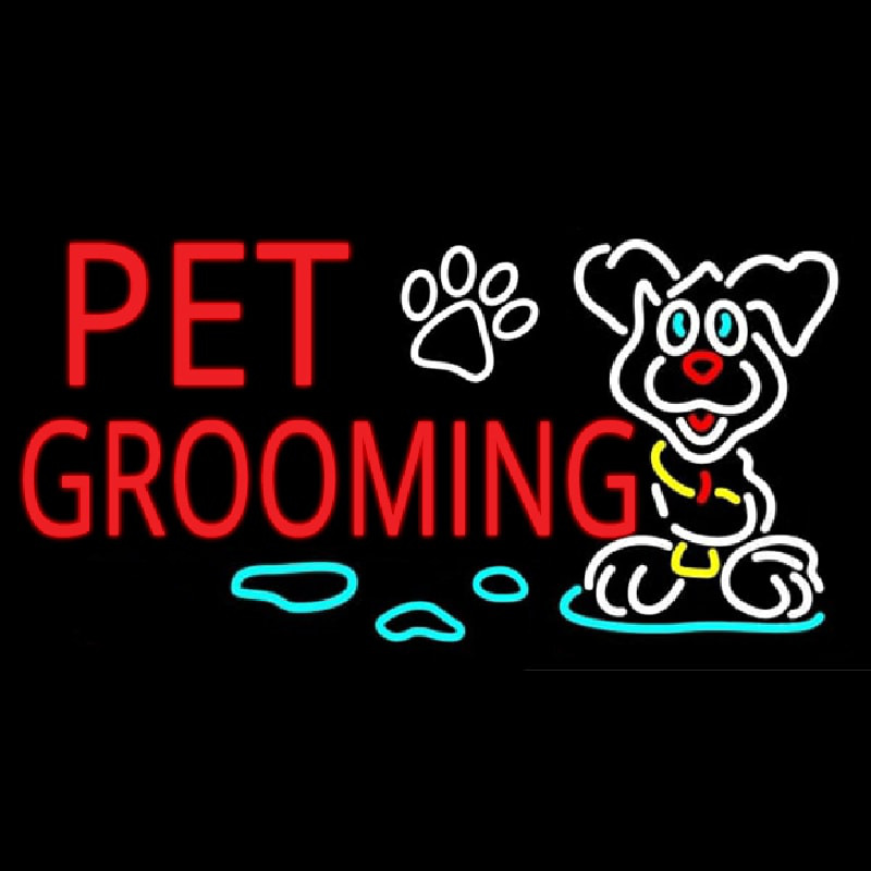 Red Pet Grooming Neonkyltti