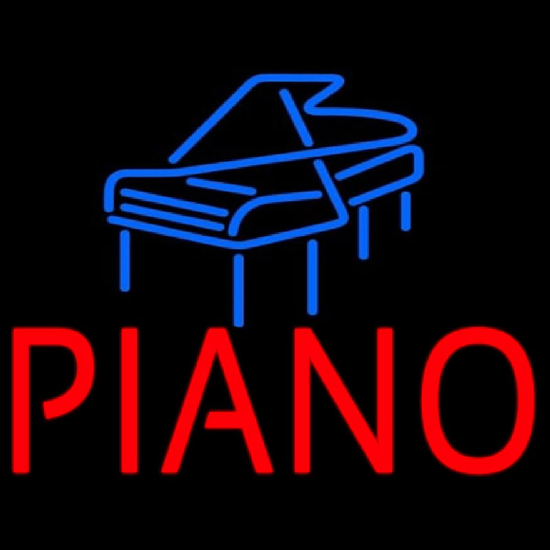 Red Piano Blue Logo 1 Neonkyltti