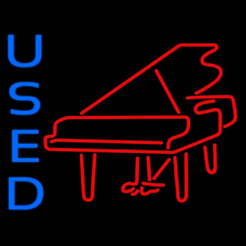 Red Piano Logo Blue Used 1 Neonkyltti