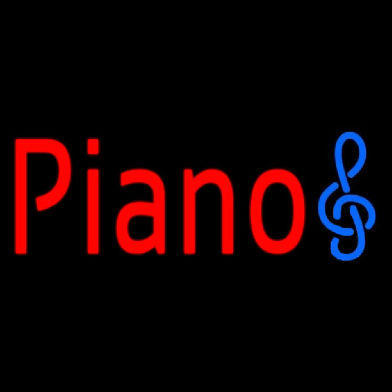 Red Piano Music Note Neonkyltti