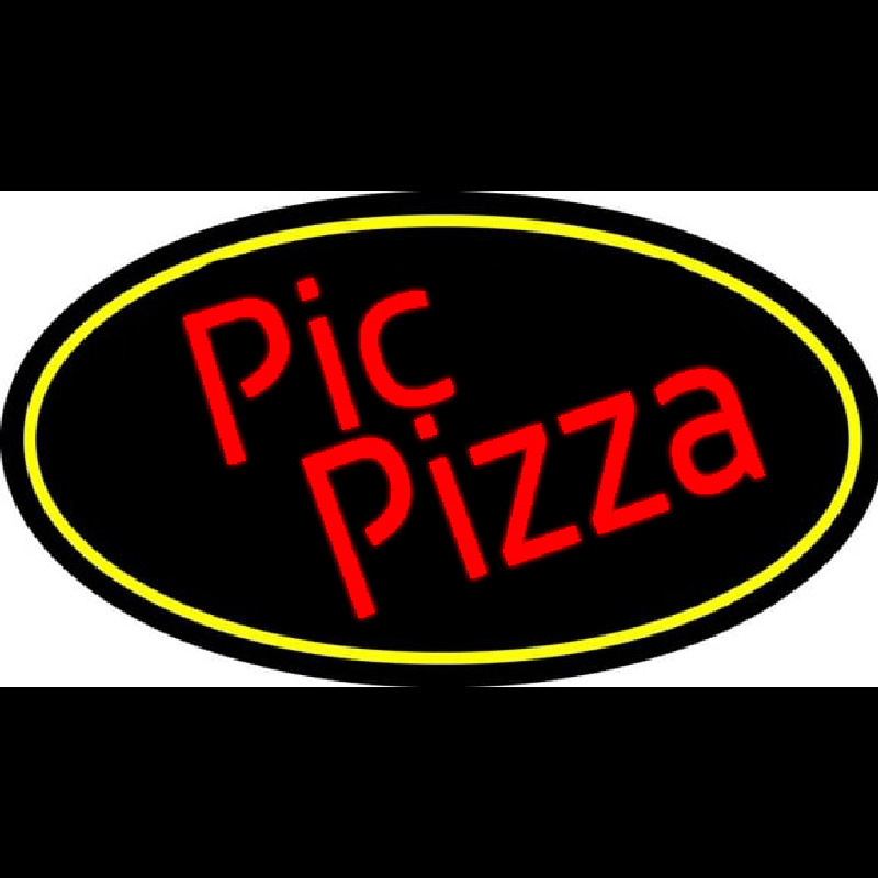 Red Pie Pizza Oval Neonkyltti