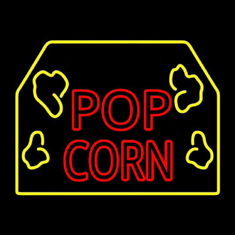 Red Popcorn Logo With Border Neonkyltti