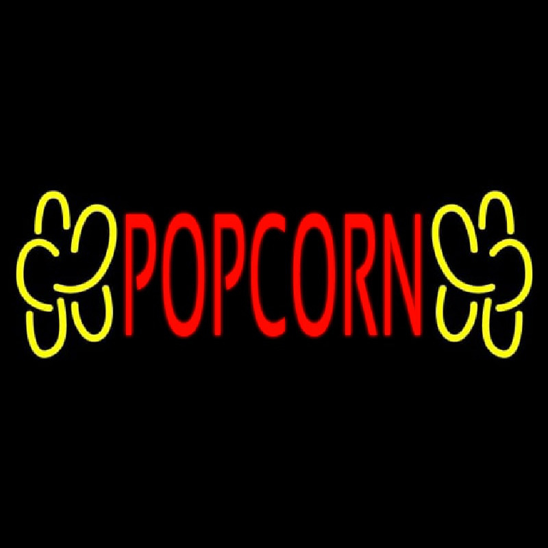 Red Popcorn Yellow Logo Neonkyltti