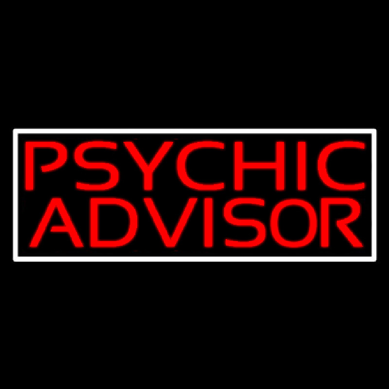 Red Psychic Advisor White Border Neonkyltti