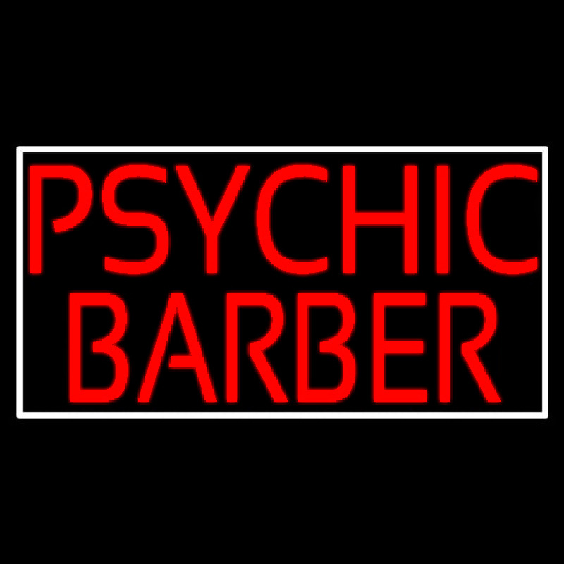Red Psychic Barber With Border Neonkyltti