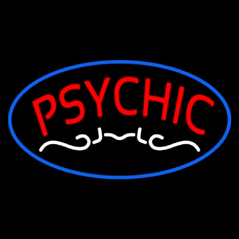 Red Psychic Blue Border Neonkyltti