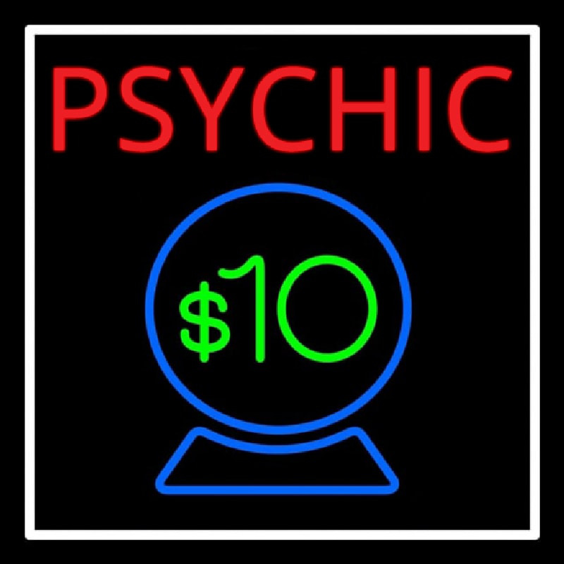 Red Psychic Blue Crystal Globe And White Border Neonkyltti
