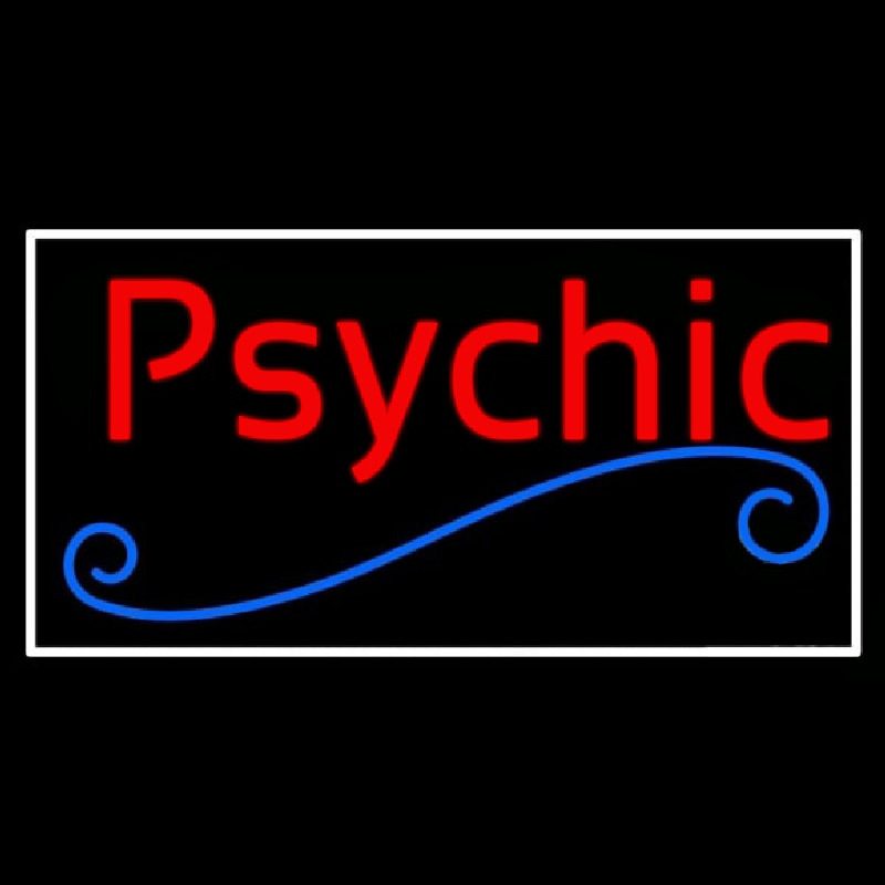 Red Psychic Blue Line White Border Neonkyltti