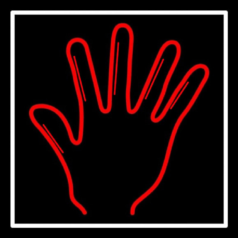Red Psychic Palm With White Border Neonkyltti