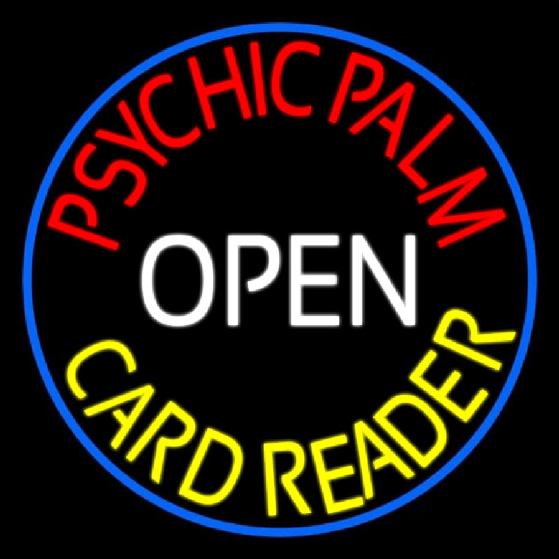 Red Psychic Palm Yellow Card Reader White Open Neonkyltti