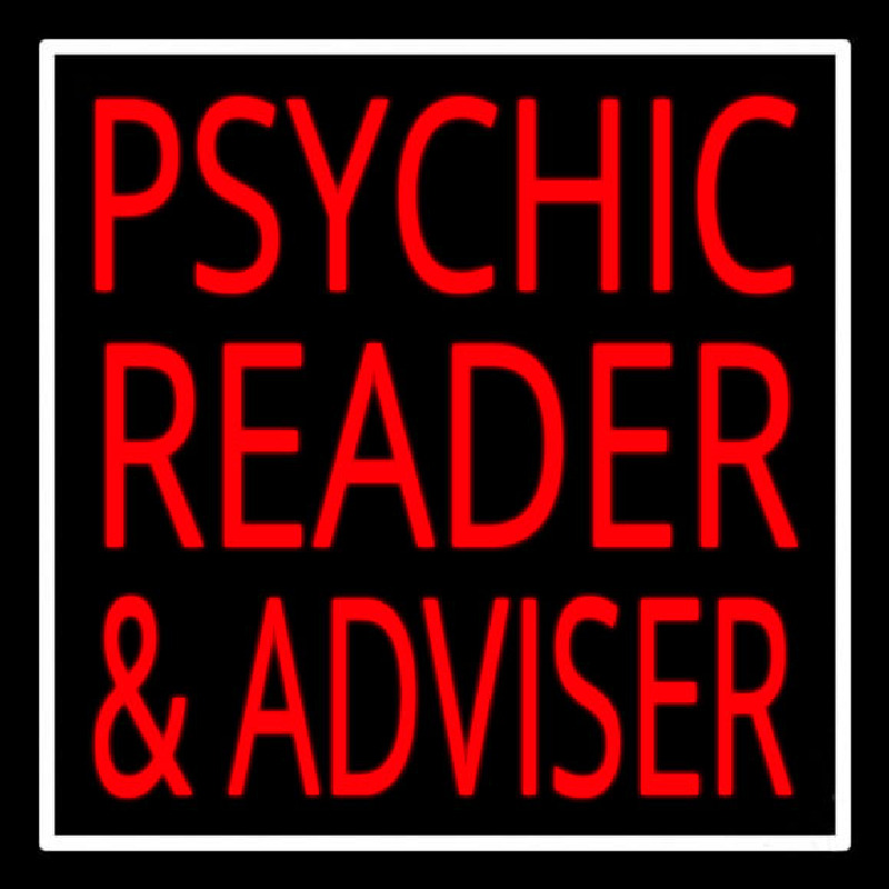 Red Psychic Reader And Advisor With Border Neonkyltti