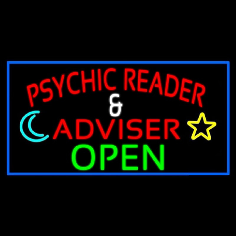 Red Psychic Reader And Advisor With Open Neonkyltti
