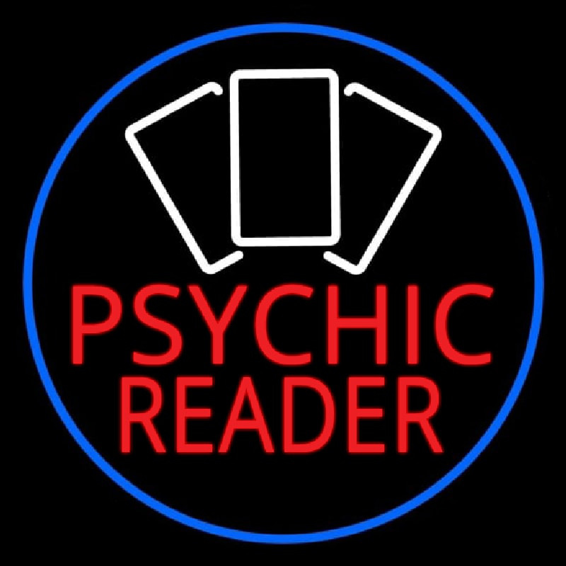 Red Psychic Reader White Cards And Blue Border Neonkyltti