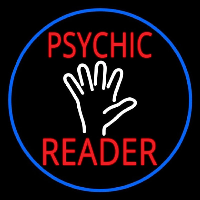 Red Psychic Reader White Palm And Blue Border Neonkyltti
