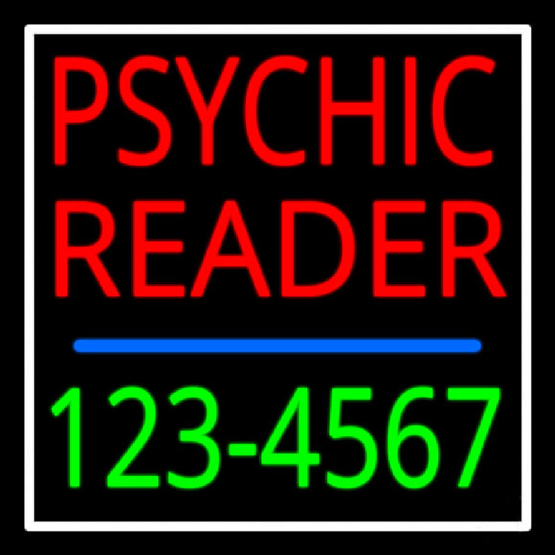 Red Psychic Reader With Green Phone Number Neonkyltti