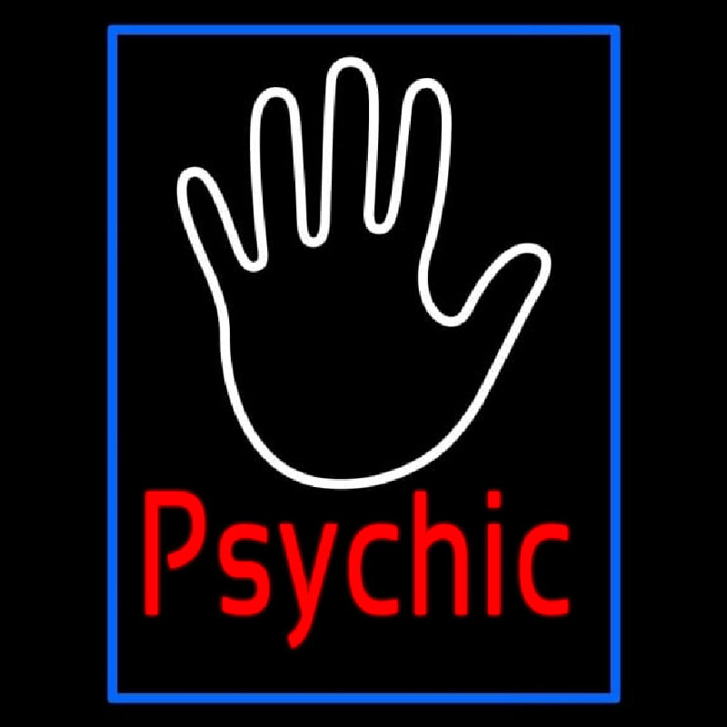 Red Psychic With Blue Border Neonkyltti
