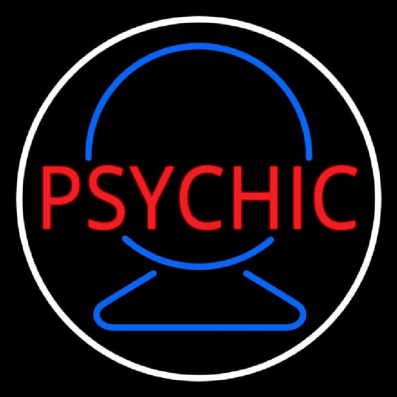 Red Psychic With Crystal White Border Neonkyltti