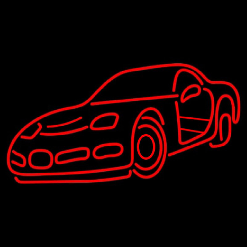 Red Racing Car Neonkyltti