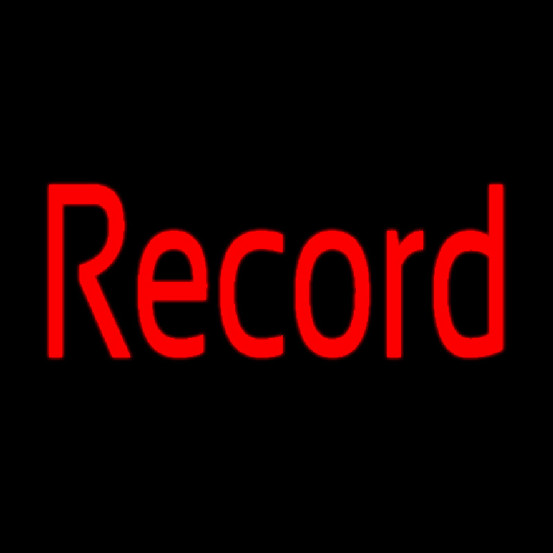 Red Record Cursive Neonkyltti