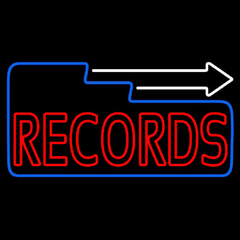 Red Records Block With White Arrow 3 Neonkyltti